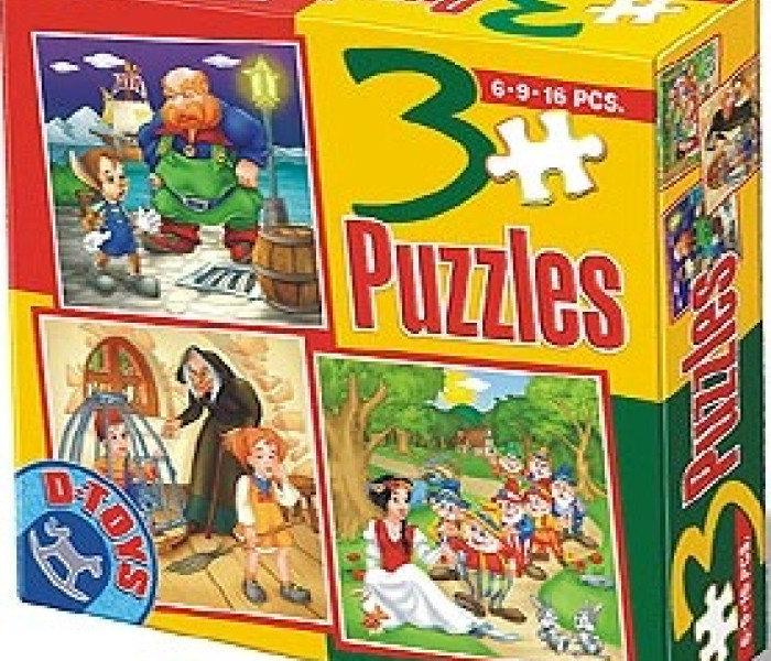 Puzzle - D-toys - Pinocchio, Casa, Biancaneve - PUZZLE PER BAMBINI