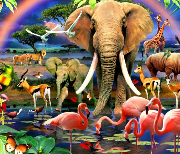 Puzzle - Bluebird - Savana africana