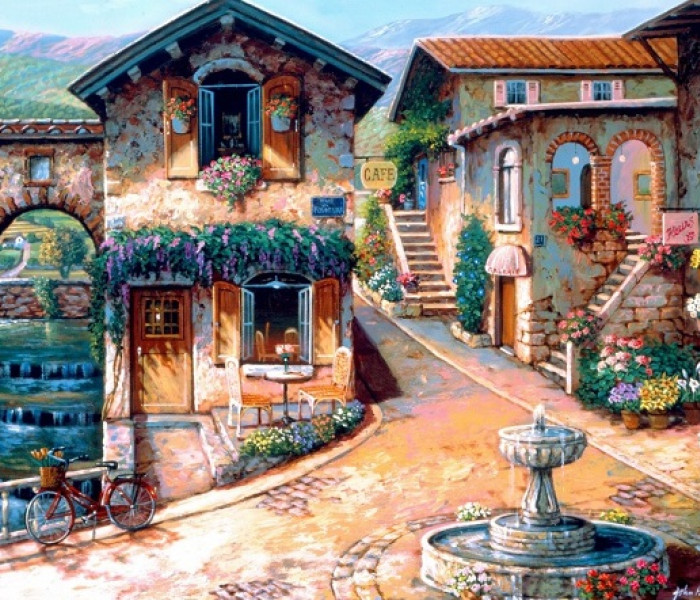 Puzzle - Bluebird - Fontana sulla piazza