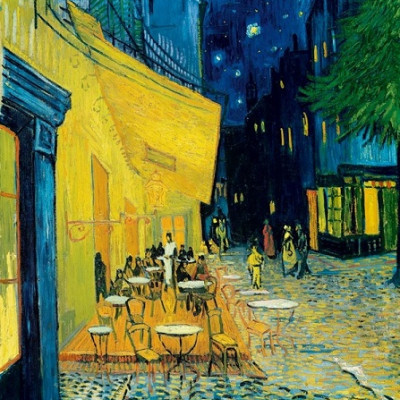 Terrazza del caffè di notte