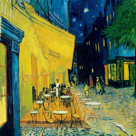 Terrazza del caffè di notte
