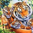 Puzzle - Bluebird - Famiglia di tigri