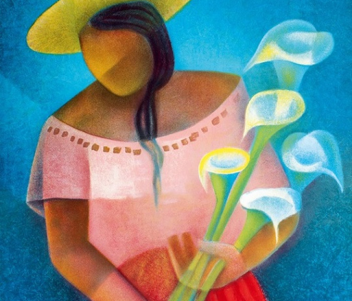 Puzzle - Bluebird - Donna con fiori