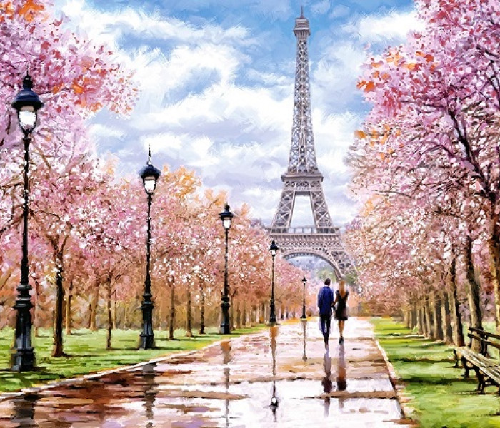 Puzzle - Castorland - Passeggiata romantica a Parigi