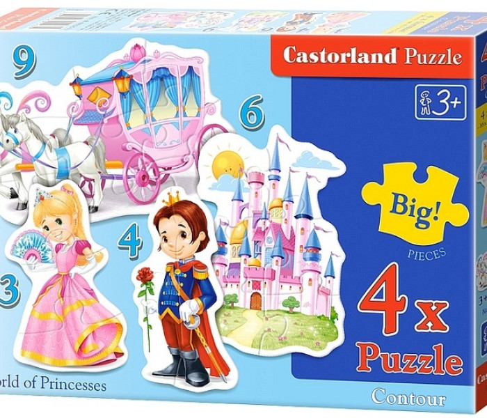 Puzzle - Castorland - Mondo delle Principesse - 4 in 1