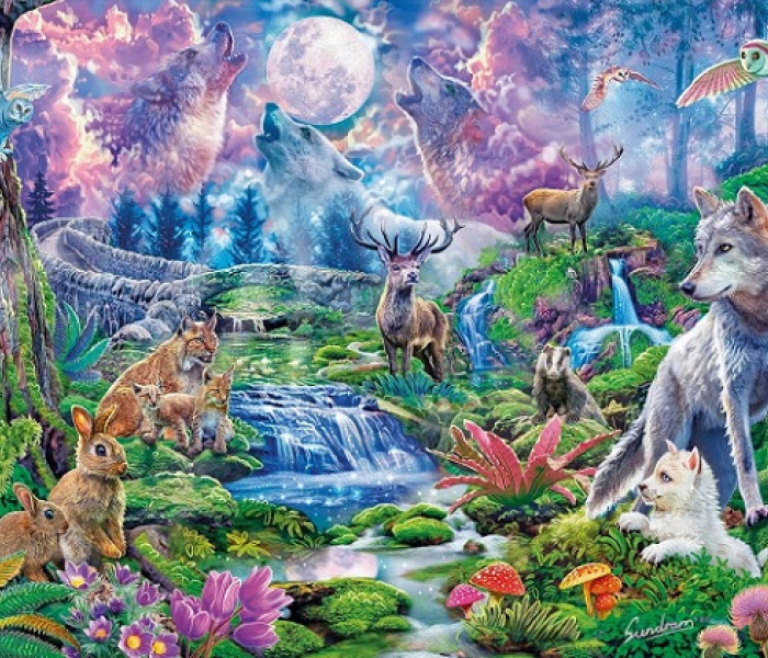 Puzzle - Clementoni - Mondo selvaggio al chiaro di luna