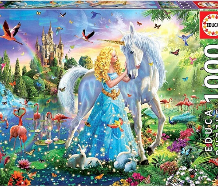 Puzzle - Educa - Unicorno e principessa