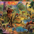 Puzzle - Educa - Territorio dei dinosauri