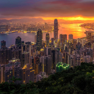 Hong Kong al tramonto