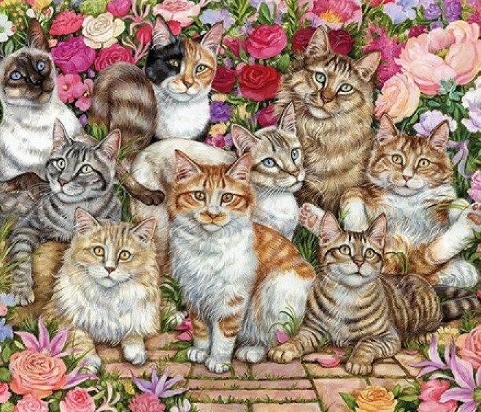 Puzzle - Falcon - Gatti nei fiori