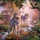 Puzzle - Ravensburger - Famiglia di lupi