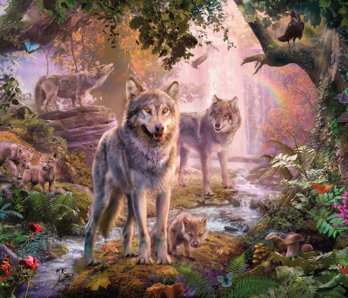 Puzzle - Ravensburger - Famiglia di lupi