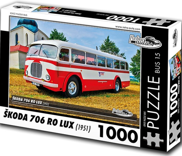 Puzzle - Retro-auta - Autobus Škoda 706 RO LUX (1951)