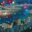 Puzzle - Schmidt - Fuochi d artificio su Hong Kong