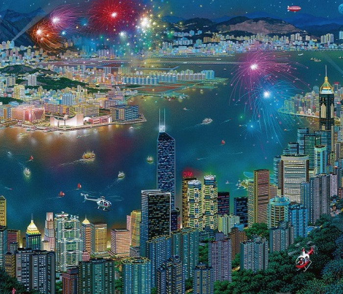 Puzzle - Schmidt - Fuochi d artificio su Hong Kong
