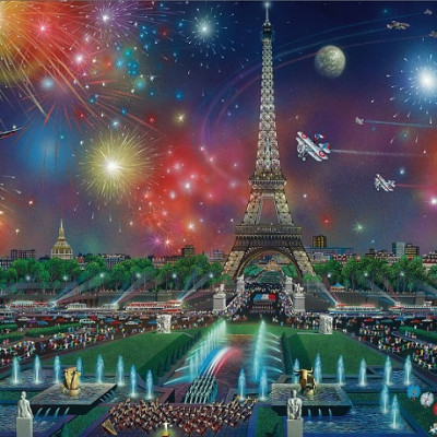 La Torre Eiffel con fuochi d´artificio