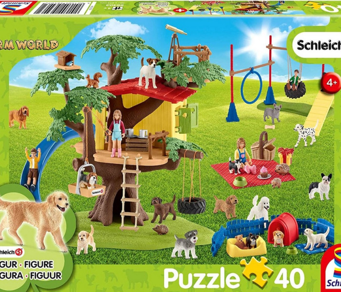 Puzzle - Schmidt - Cani felici + statuetta Schleich