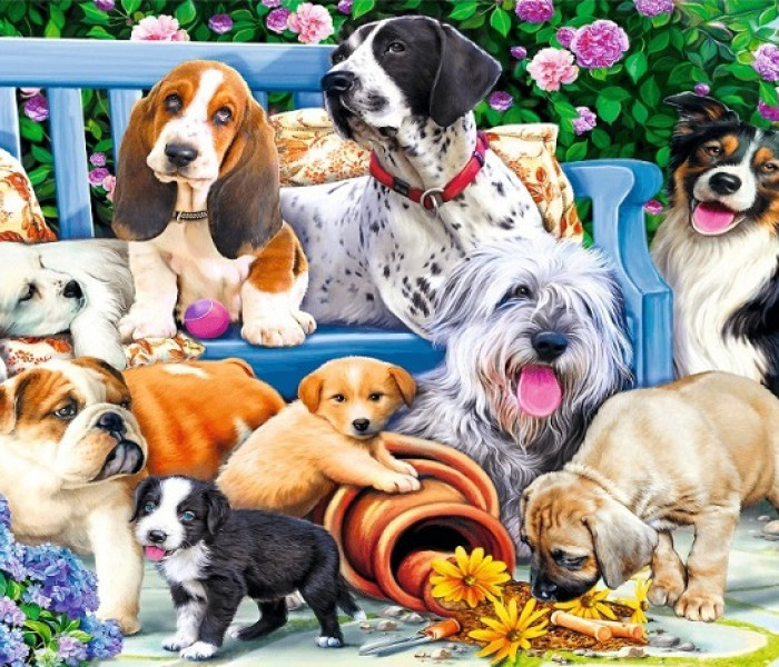 Puzzle - Trefl - Cani nel giardino